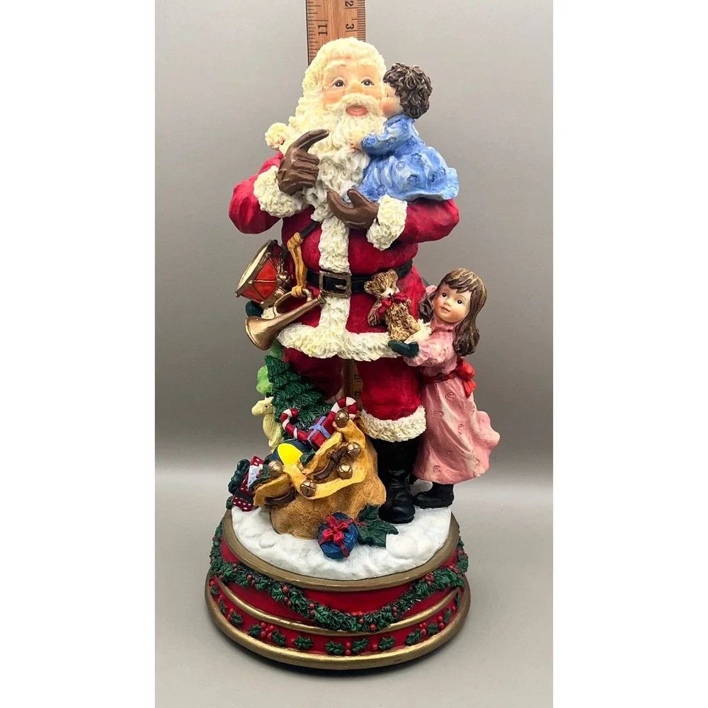 Vtg Dillards Musical Santa Claus Figurine Jolly Old Saint Nick Christmas Decor